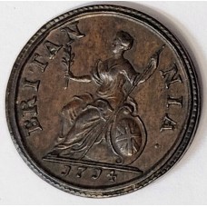 GREAT BRITAIN UK 1714 . FARTHING . QUEEN ANNE